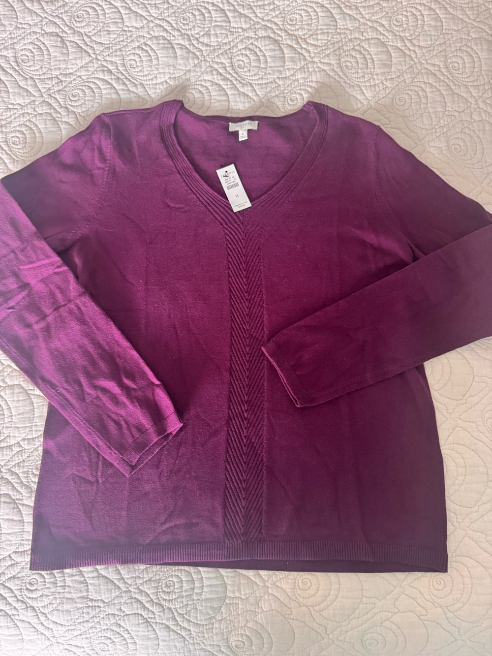Talbots Purple V-Neck Sweater size large
